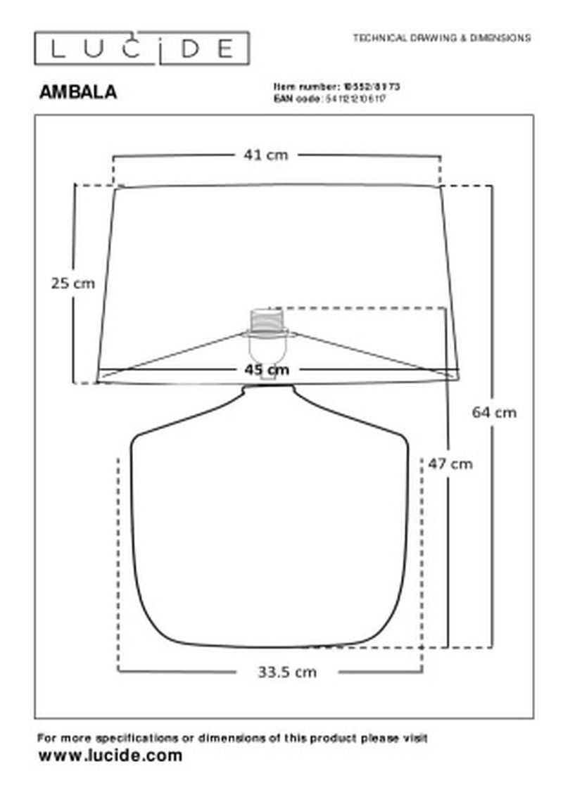 Lucide AMBALA - Stolná lampa - 1xE27 - Natural